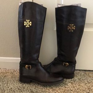 Dark brown Tory Burch equestrian boots 👢
